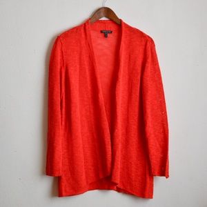 Eileen fisher red knit sweater size petite large cardigan